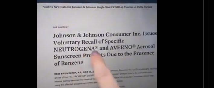 Η Johnson & Johnson προσθέτει καρκινογόνες ουσίες στα αντηλιακά της και μετά πουλά προϊόντα για τη θεραπεία τους!