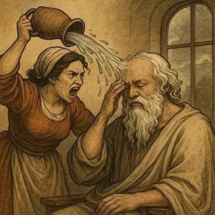 Ποιος θα το φανταζόταν ότι ο Σωκράτης - ο μεγάλος φιλόσοφος γνωστός για τη σοφία, την ηρεμία και τα βαθιά του λόγια - ζούσε με μια γυναίκα που δοκίμαζε συνεχώς την υπομονή του;
